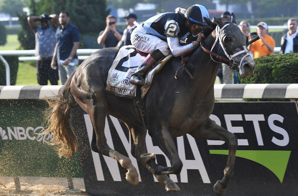 Tapwrit surges to Belmont win; NJ-bred Irish War Cry second