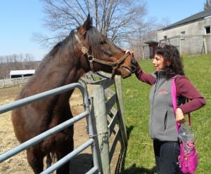 Subject and author -- Tie Break and Teresa Genaro -- share a moment.