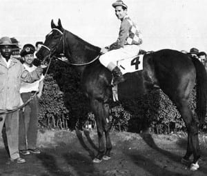 Find found his way into the winners' circle with regularity during his outstanding career. Photo from Maryland Horse Breeders Association.
