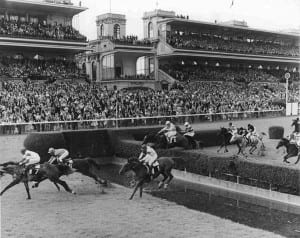 Jay Trump - shown here in fourth - came in third at the Grand Steeplechase de Paris at Auteuil.