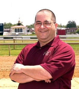 Frank Carulli at Old Hilltop.  Photo by Jim McCue, Maryland Jockey Club.