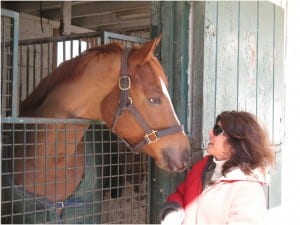 Lynn Horvath and Lacrosse Moon share a moment.  Photo by Michael Horvath.