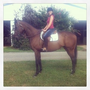 Heros Reward earlier this week, here with Nicole Ausherman aboard.  Photo by the Foxie G Foundation.