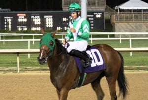 Lady Olivia, Sheldon Russell up, returns following her Brookemeade upset.  Photo by Nick Hahn.