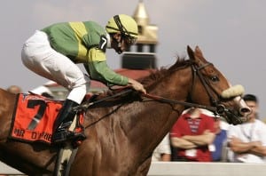 Mr. O'Brien cruises home in the 2004 running of the G2 Dixie.  Photo Maryland Jockey Club.