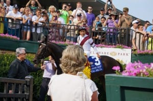 The Delaware meet is highlighted, as always, by the July 12 Grade 1 Delaware Handicap, won last year by Royal Delta. Photo by Vas.