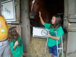 Ed Stanco's granddaughters, Bella (left) and Avery, and their favorite horse.