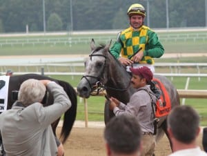 Hard at work, Jeff Coady shoots Paddy O'Prado returning victorious.  Photo by Nick Hahn.