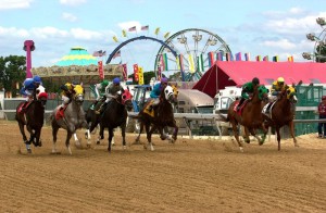 Timonium presents an old-time feel, racing in the shadow of the state fair.  Photo by Jim McCue.