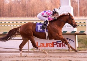 Lonely at the top: Eighttofasttocatch speeds home to win the Broad Brush Stakes.