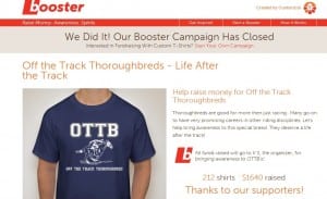 New OTTB Booster page explicitly states that the proceeds go back to the organizer and not to any charitable organization.