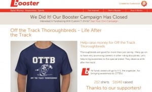 New OTTB Booster page explicitly states that the proceeds go back to the organizer and not to any charitable organization. 