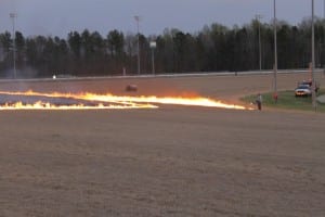 Colonial's turf course under a controlled burn.  Photo by Nick Hahn.