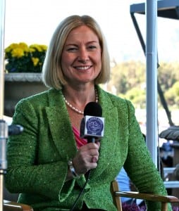 Caton Bredar, here at last fall's Breeders' Cup, has been the face of HRTV at Pimlico in recent weeks.