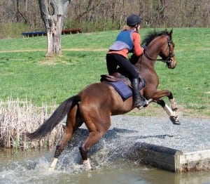 Third Regiment and Tara Ziegler splash around the course. Photo by Pat Dale.