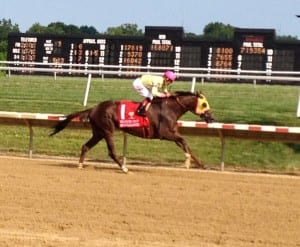 Belle Gallantey edges away. Photo by The Racing Biz.