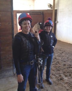 Elisabeth Silva (left, with Becky Dang) at Graham Motion's Fair Hill barn.