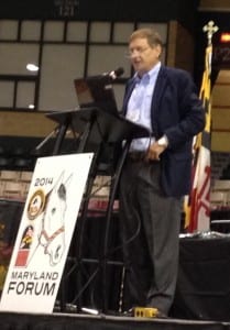 Dover Saddlery president and CEO Stephen Day addresses the Maryland Horse Forum.