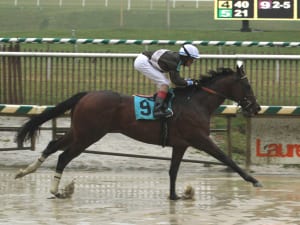 Victor Carrasco and Golden Years were much the best in the Marylander Stakes. Photo by Laurie Asseo.