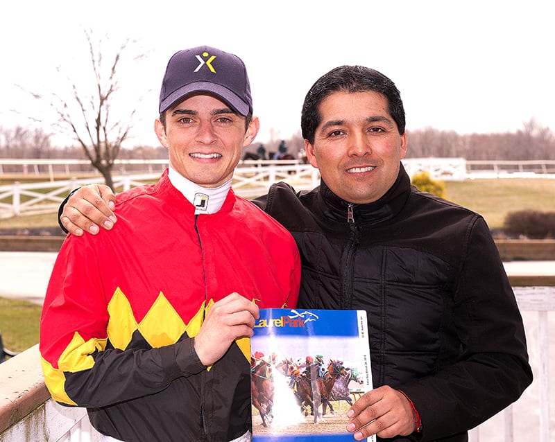 Sheldon Russell and Claudio Gonzalez. Photo by Jim McCue, Maryland Jockey Club.