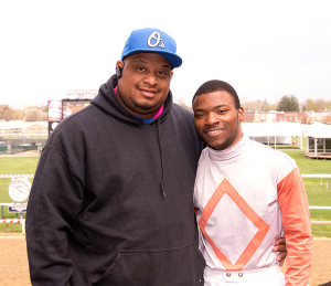 Avon (left) and Darius Thorpe. Photo by Jim McCue, Maryland Jockey Club.