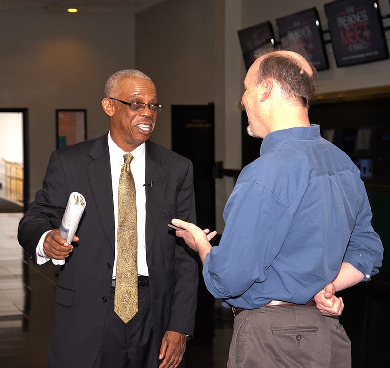 Xtra Heat co-owner Ken Taylor speaks with the media. Photo by Jim McCue, Maryland Jockey Club.