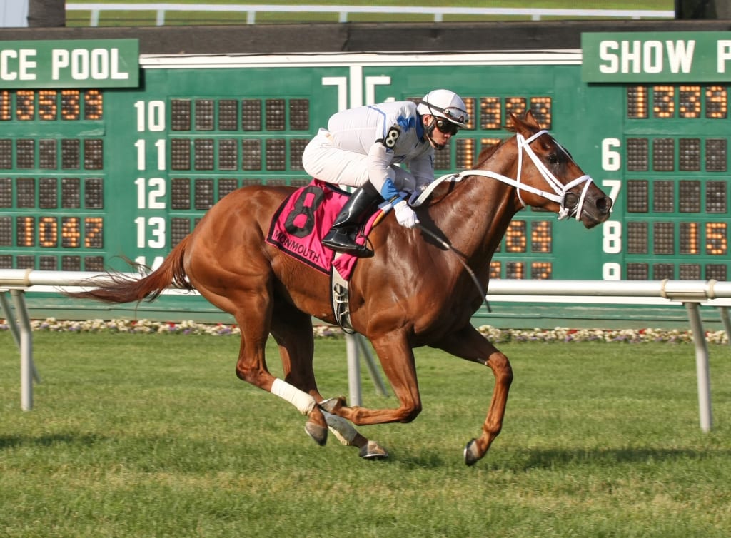 Fast Flying Rumor rolls home to win the Select Stakes at Monmouth Park. Photo by Taylor Ejdys/EQUI-PHOTO