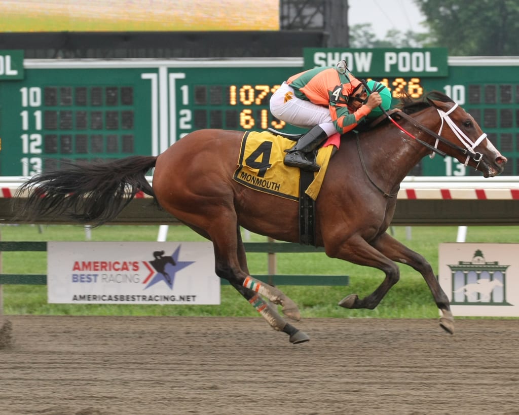 Keep Crossing won Monmouth's Red Cross Stakes on Saturday. Photo By David Owens/EQUI-PHOTO