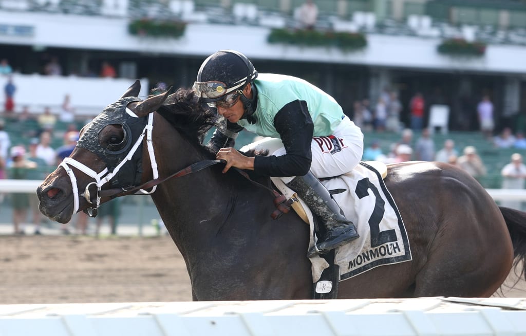 Got Lucky and Paco Lopez were clearly best in the G3 Molly Pitcher. Photo By Bill Denver/EQUI-PHOTO
