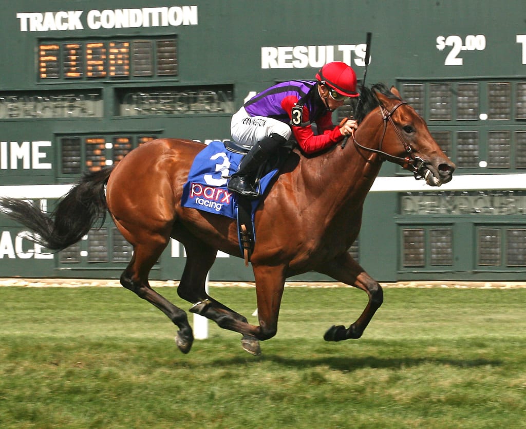 Saham dusted her rivals to win the Crow Pleaser, for PA-breds, at Parx Racing. Photo by Barbara Weidl/EQUI-PHOTO