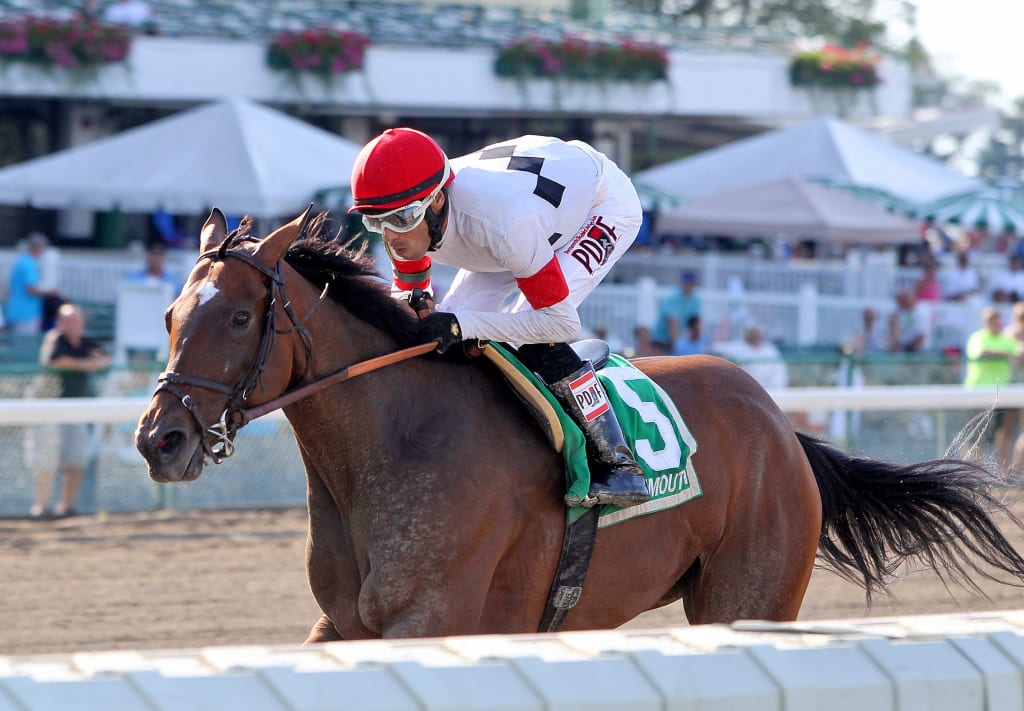 Room for Me and Daniel Centeno took Saturday's Regret Stakes at Monmouth Park. Photo By Ryan Denver/EQUI-PHOTO