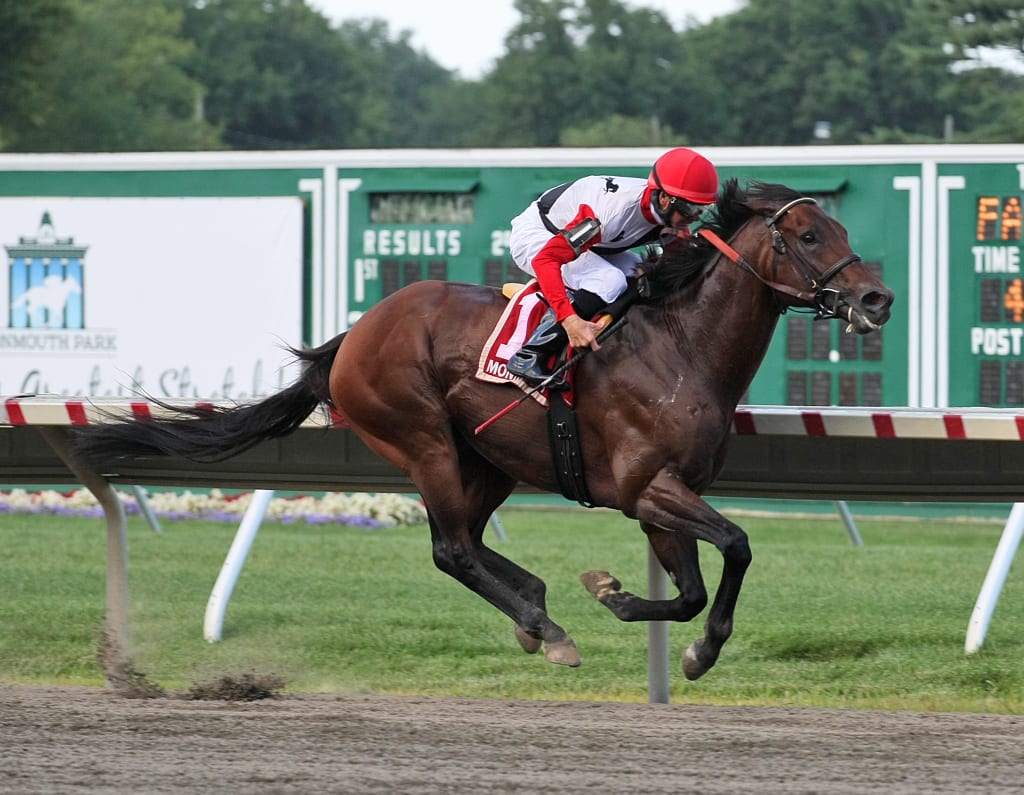 Bradester took the G2 Monmouth Cup for his second win of the Monmouth meet. Photo By Taylor Ejdys/EQUI-PHOTO.