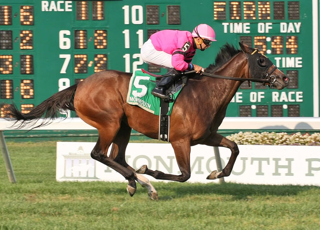 Ruby Notion was much the best in Sunday's Colleen Stakes at Monmouth Park. Photo By Taylor Ejdys/EQUI-PHOTO