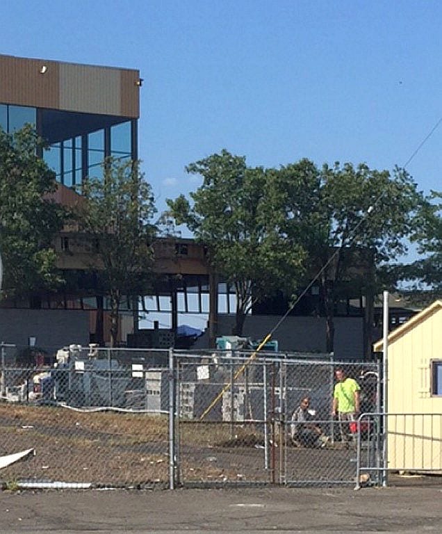 Work underway on the paddock at Parx Racing.