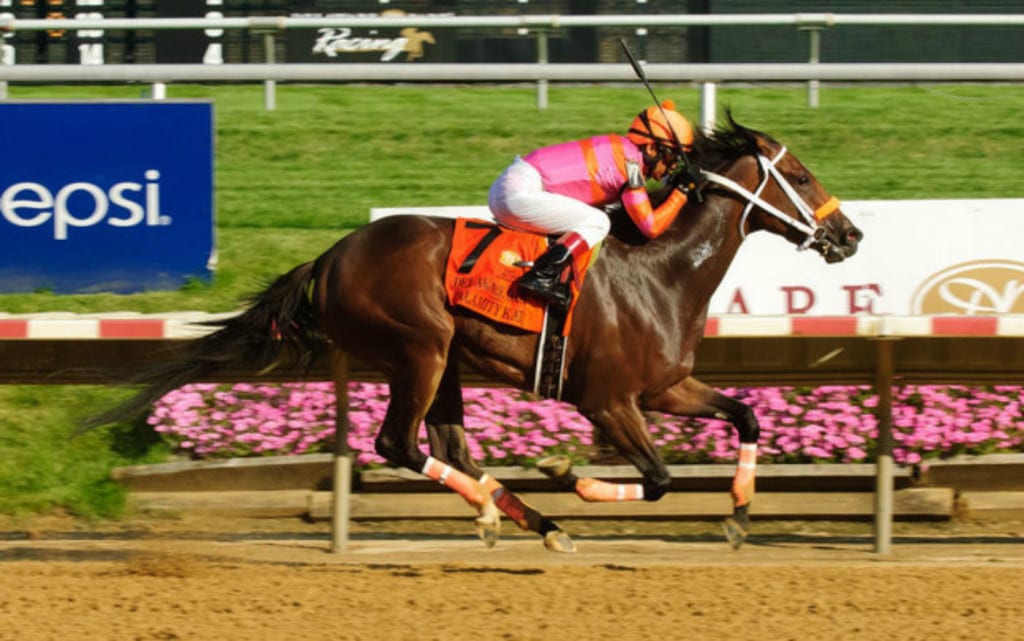 Calamity Kate was much the best in the G3 Delaware Oaks. Photo by HoofprintsInc.com.