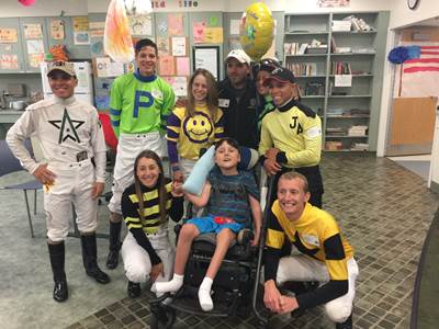 Delaware Park jockeys visit children’s hospital