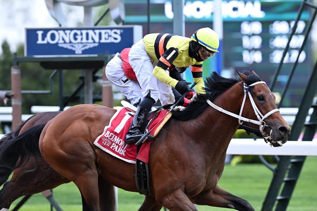 Beren won the Gold Fever Stakes at Belmont Park. Photo by NYRA.
